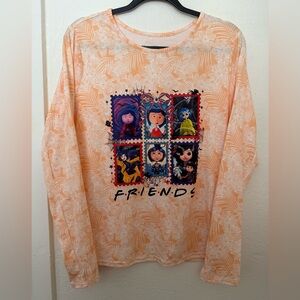 Women’s Adult T Shirt  Halloween Size XL Orange Round Neck Design Caronile